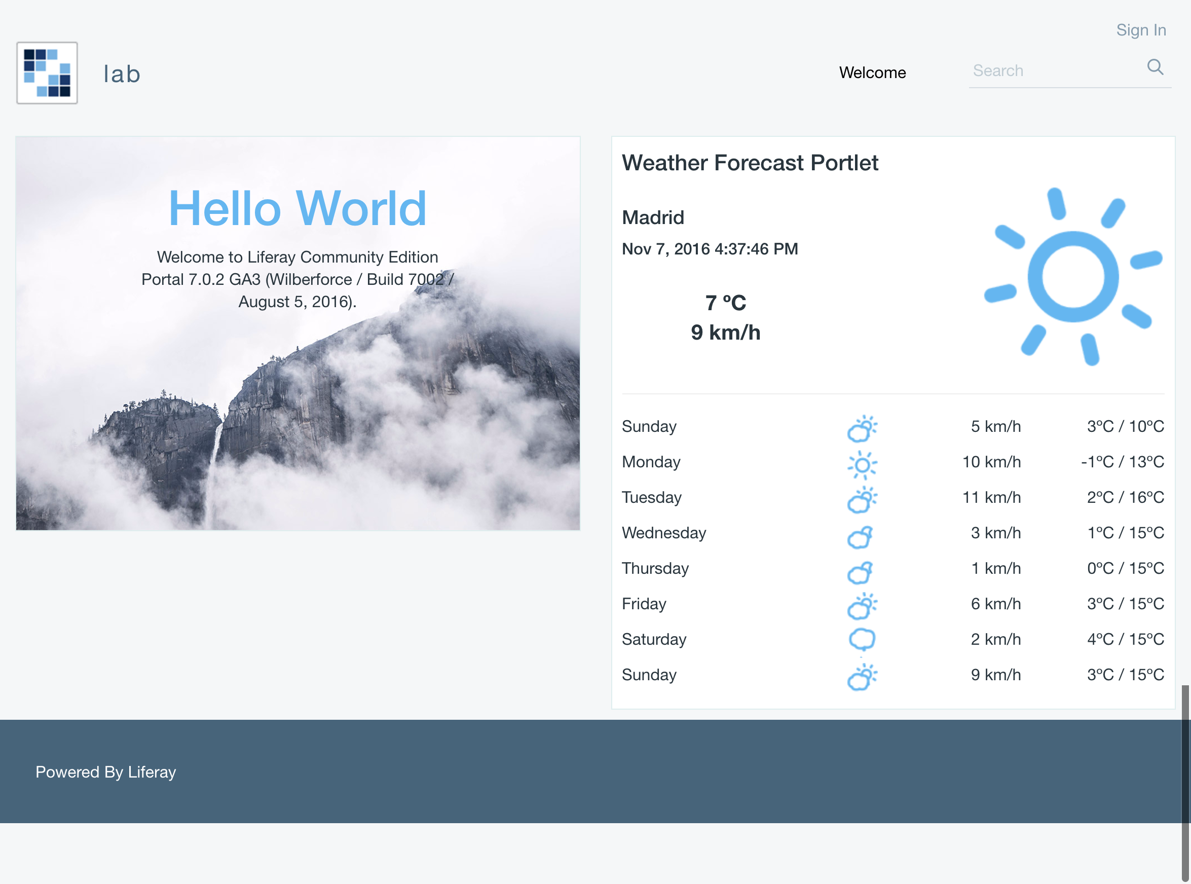Weather forecast Weather forecast